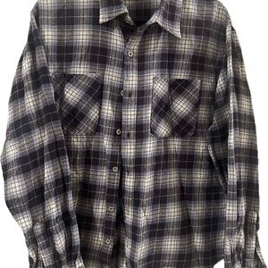 Men's Black and Gray Plaid Shirt